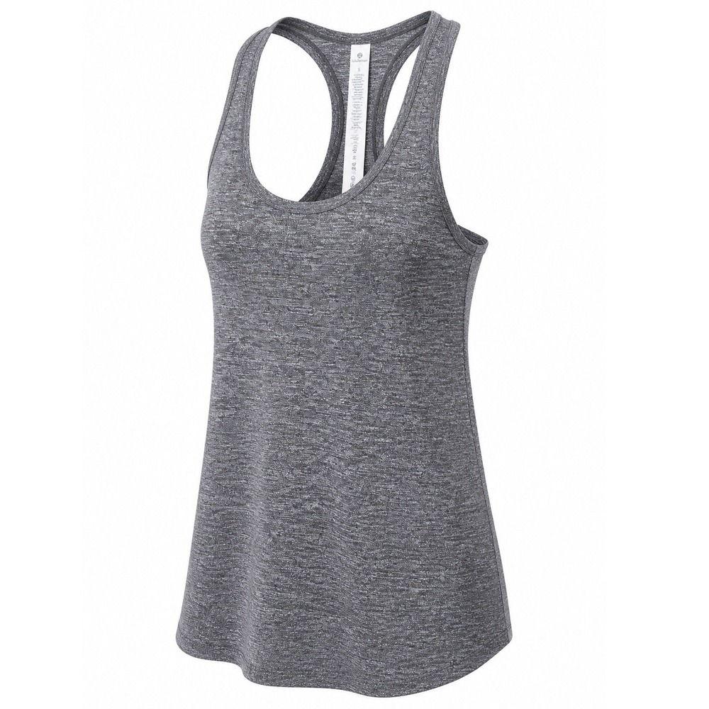 Lululemon Cool Racerback Tank Women 6 Athletic Gray Space Dye Slim Fit Yoga Top
